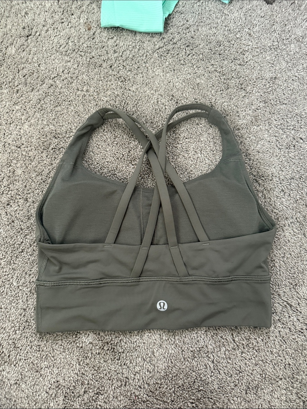 lululemon athletica Olive Green Strappy Back Sports Bra